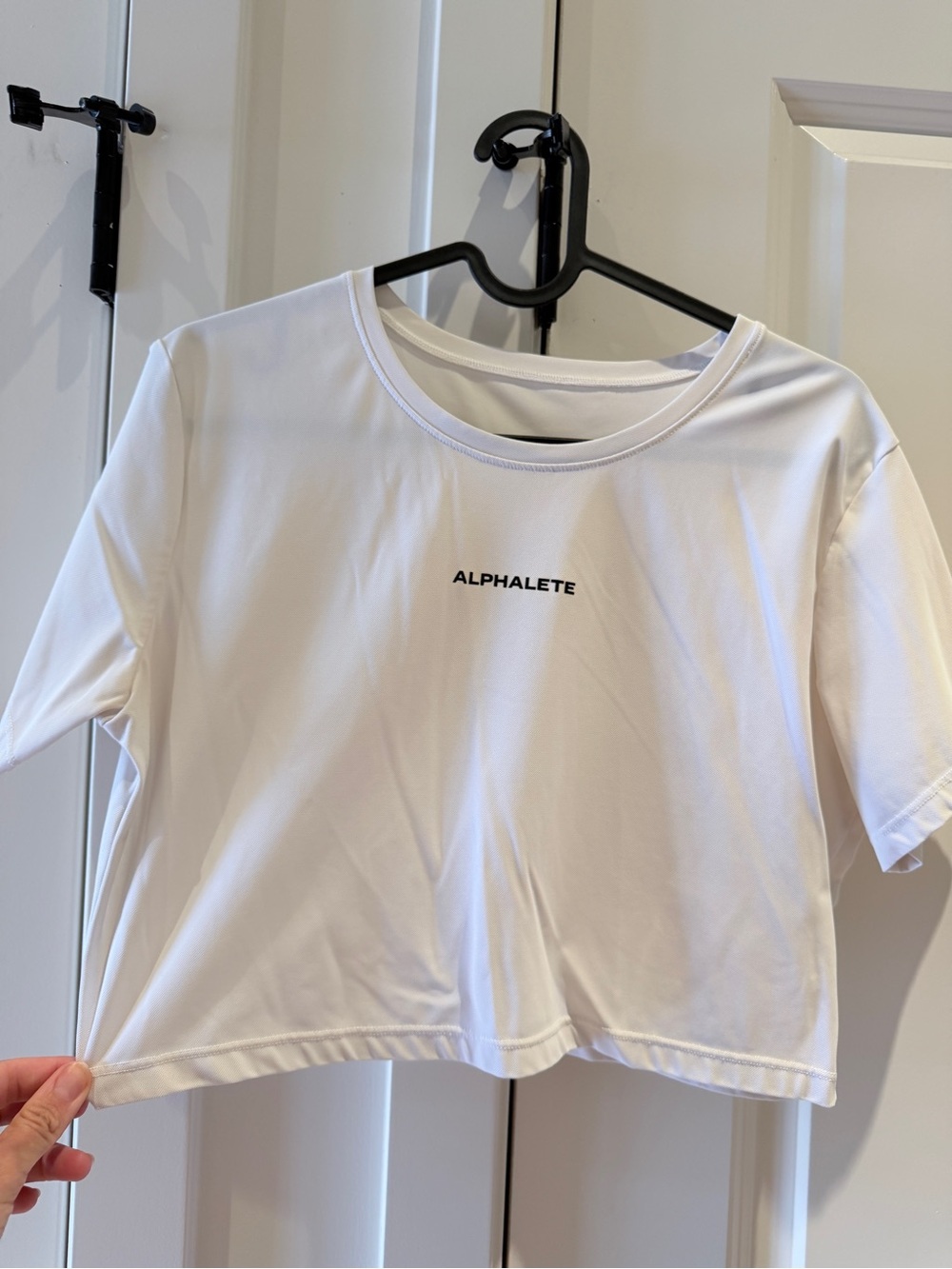 Alphalete White Short Crop Tee